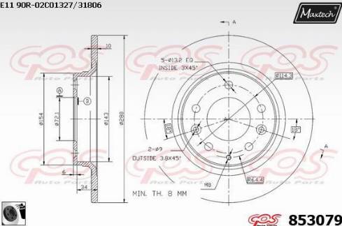 Maxtech 853079.0060 - Bremžu diski autodraugiem.lv