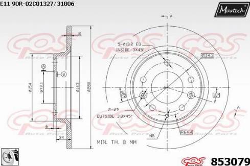 Maxtech 853079.0080 - Bremžu diski autodraugiem.lv