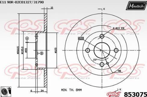 Maxtech 853075.0060 - Bremžu diski autodraugiem.lv