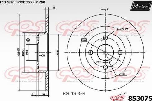 Maxtech 853075.0000 - Bremžu diski autodraugiem.lv