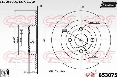 Maxtech 853075.0080 - Bremžu diski autodraugiem.lv