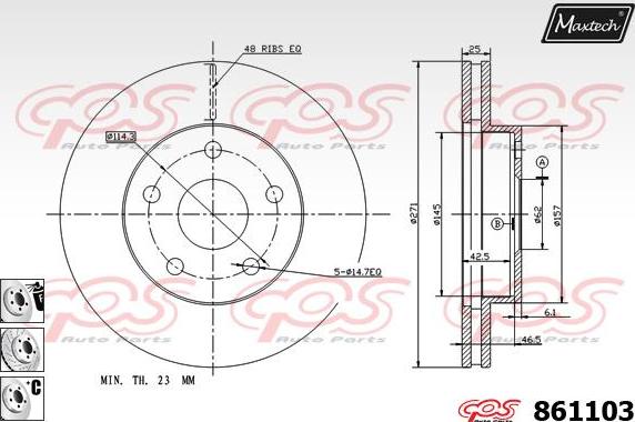 Maxtech 861093 - Bremžu diski autodraugiem.lv