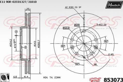 Maxtech 853073.0060 - Bremžu diski autodraugiem.lv