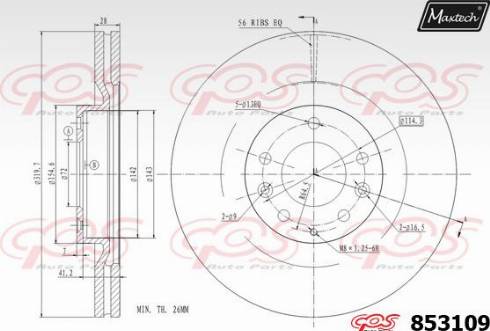 Maxtech 853109.0000 - Bremžu diski autodraugiem.lv