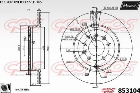 Maxtech 853104.0060 - Bremžu diski autodraugiem.lv