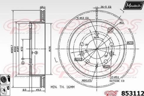 Maxtech 853112.6060 - Bremžu diski autodraugiem.lv