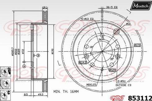 Maxtech 853112.6880 - Bremžu diski autodraugiem.lv