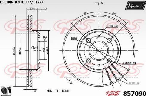 Maxtech 857090.0060 - Bremžu diski autodraugiem.lv