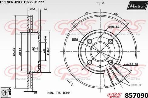 Maxtech 857090.0080 - Bremžu diski autodraugiem.lv