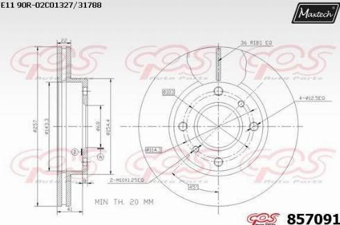 Maxtech 857091.0000 - Bremžu diski autodraugiem.lv