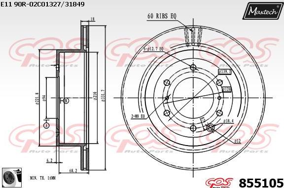 Maxtech 857091 - Bremžu diski autodraugiem.lv