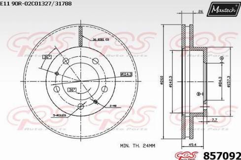 Maxtech 857092.0000 - Bremžu diski autodraugiem.lv