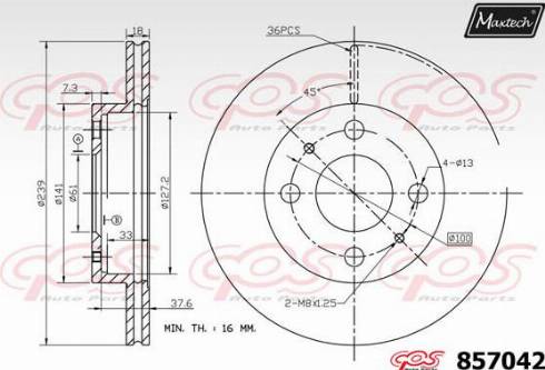 Maxtech 857042.0000 - Bremžu diski autodraugiem.lv