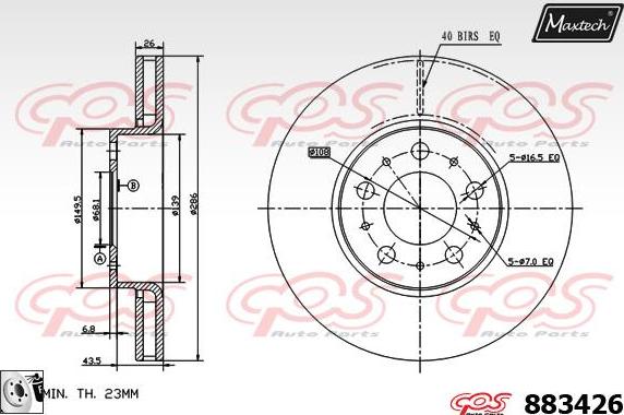 Maxtech 857069 - Bremžu diski autodraugiem.lv