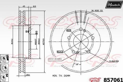 Maxtech 857061.6980 - Bremžu diski autodraugiem.lv