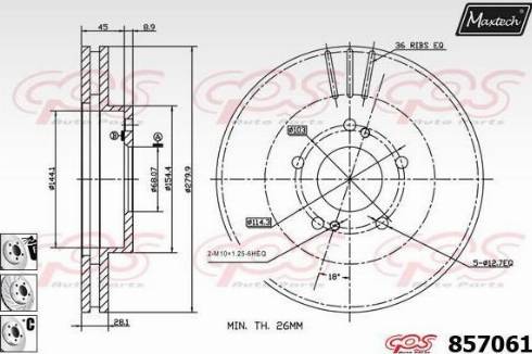 Maxtech 857061.6880 - Bremžu diski autodraugiem.lv