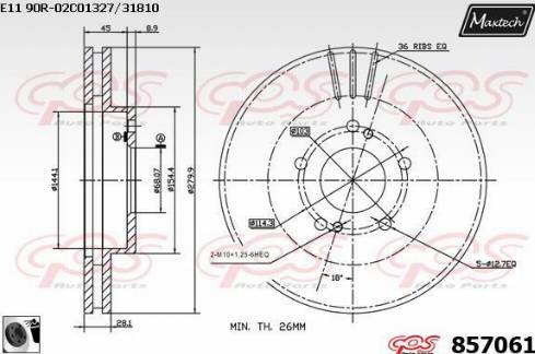 Maxtech 857061.0060 - Bremžu diski autodraugiem.lv