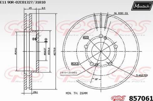 Maxtech 857061.0000 - Bremžu diski autodraugiem.lv