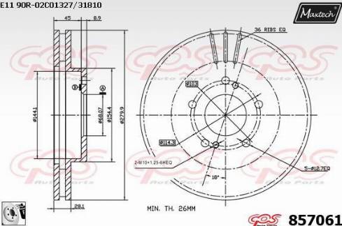 Maxtech 857061.0080 - Bremžu diski autodraugiem.lv