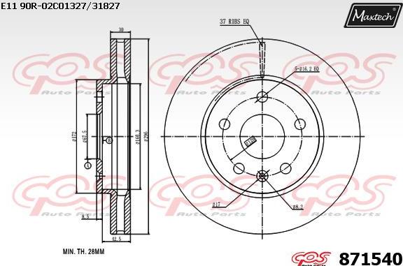 Maxtech 857019 - Bremžu diski autodraugiem.lv