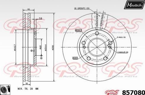 Maxtech 857080.0060 - Bremžu diski autodraugiem.lv