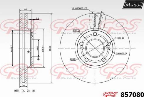 Maxtech 857080.0000 - Bremžu diski autodraugiem.lv