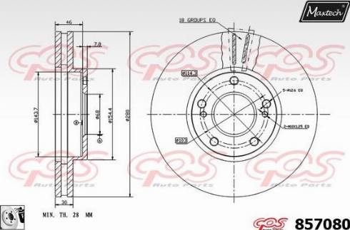 Maxtech 857080.0080 - Bremžu diski autodraugiem.lv