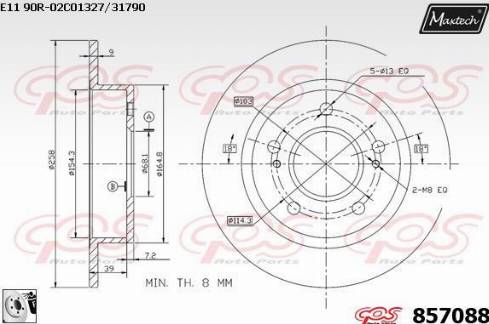 Maxtech 857088.0080 - Bremžu diski autodraugiem.lv