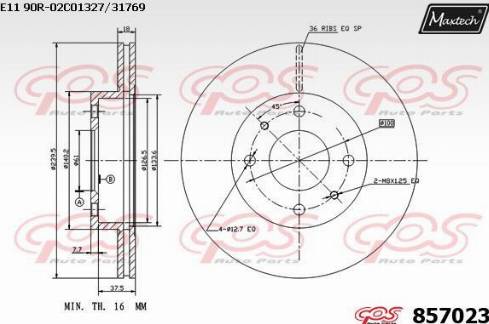 Maxtech 857023.0000 - Bremžu diski autodraugiem.lv