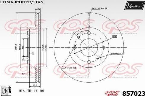 Maxtech 857023.0080 - Bremžu diski autodraugiem.lv