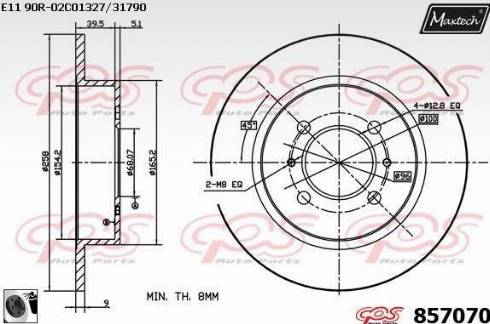 Maxtech 857070.0060 - Bremžu diski autodraugiem.lv