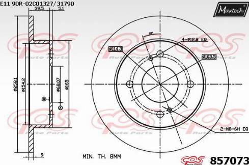 Maxtech 857073.0000 - Bremžu diski autodraugiem.lv