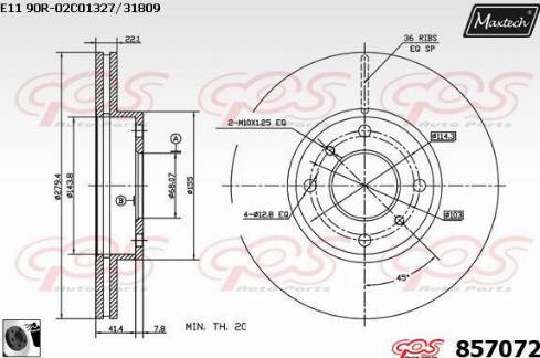 Maxtech 857072.0060 - Bremžu diski autodraugiem.lv