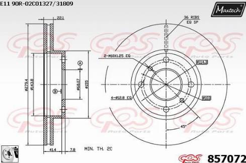 Maxtech 857072.0080 - Bremžu diski autodraugiem.lv