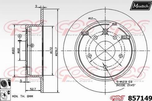 Maxtech 857149.6060 - Bremžu diski autodraugiem.lv