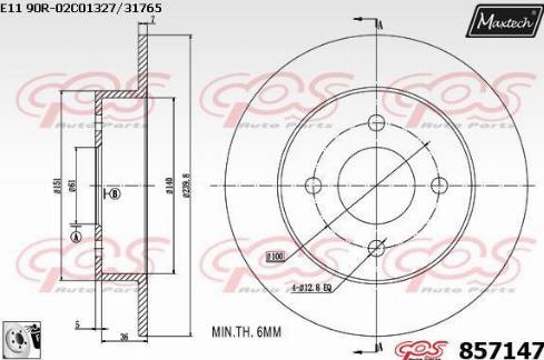 Maxtech 857147.0080 - Bremžu diski autodraugiem.lv