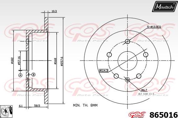 Maxtech 857150 - Bremžu diski autodraugiem.lv