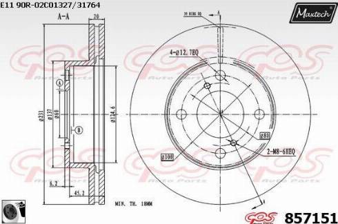 Maxtech 857151.0060 - Bremžu diski autodraugiem.lv