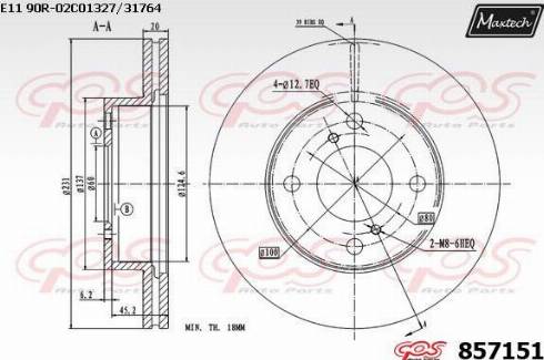 Maxtech 857151.0000 - Bremžu diski autodraugiem.lv