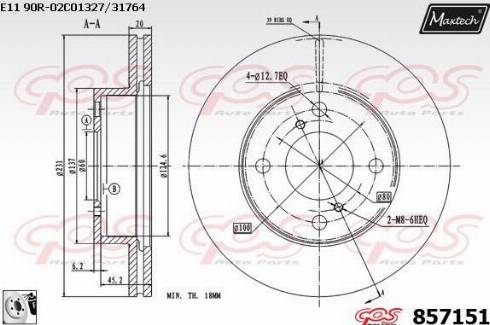 Maxtech 857151.0080 - Bremžu diski autodraugiem.lv