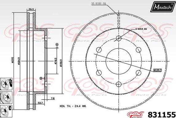 Maxtech 857151 - Bremžu diski autodraugiem.lv