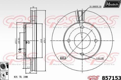 Maxtech 857153.6060 - Bremžu diski autodraugiem.lv