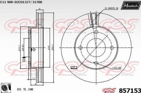 Maxtech 857153.0060 - Bremžu diski autodraugiem.lv