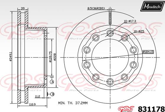 Maxtech 857153 - Bremžu diski autodraugiem.lv