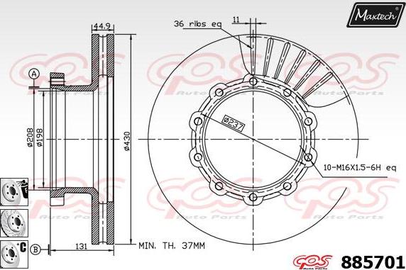 Maxtech 857165 - Bremžu diski autodraugiem.lv