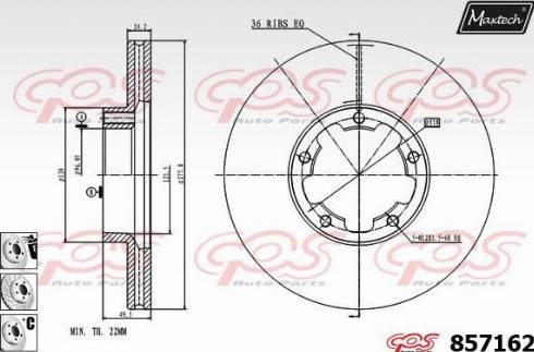 Maxtech 857162.6980 - Bremžu diski autodraugiem.lv