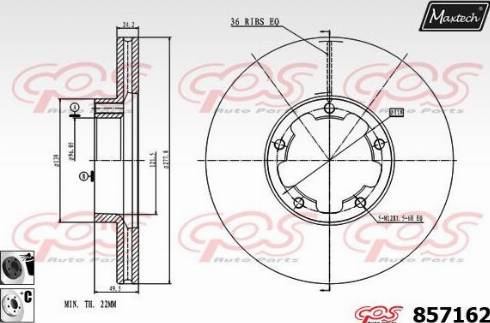 Maxtech 857162.6060 - Bremžu diski autodraugiem.lv