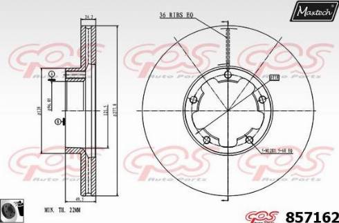 Maxtech 857162.0060 - Bremžu diski autodraugiem.lv