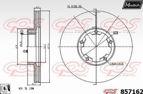 Maxtech 857162.0080 - Bremžu diski autodraugiem.lv