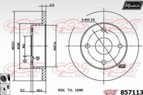 Maxtech 857113.6060 - Bremžu diski autodraugiem.lv